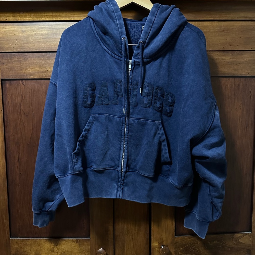 GAP VintageSoft 1969 Logo Zip Hoodie - Picture 2 of 4